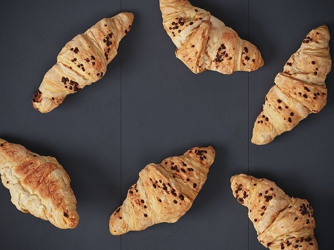 Croissant With Chocolate Chip   3D model 4