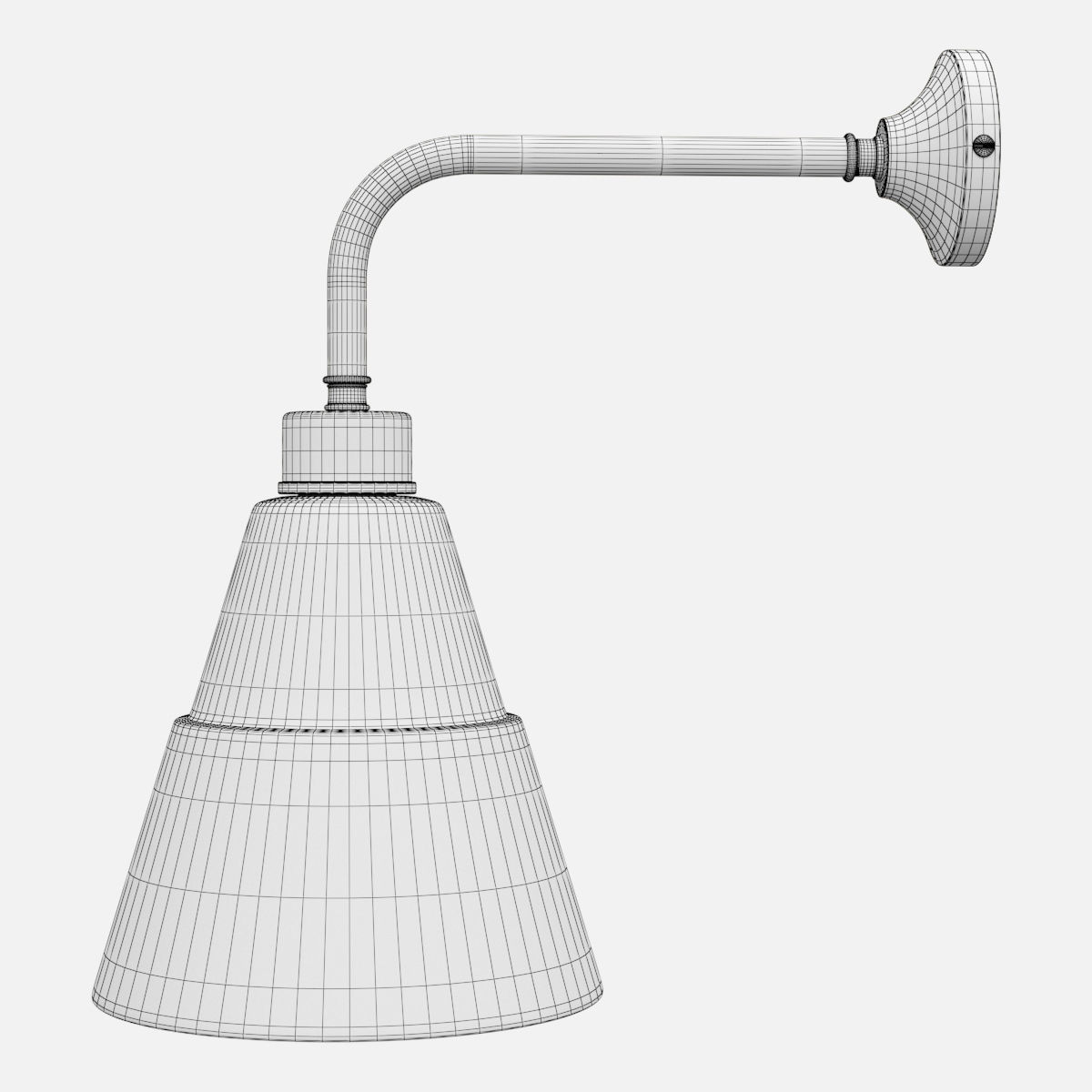 Mullan Lighting - Lyx Clear Glass Cone Modern Wall Light 3D model_5