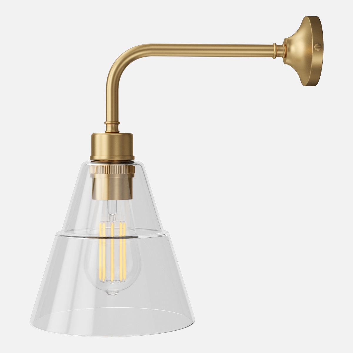 Mullan Lighting - Lyx Clear Glass Cone Modern Wall Light 3D model_4