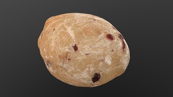 Cranberry Bread AR VR PBR  Lowpoly with game ready 3d Model Low-poly 3D model 3