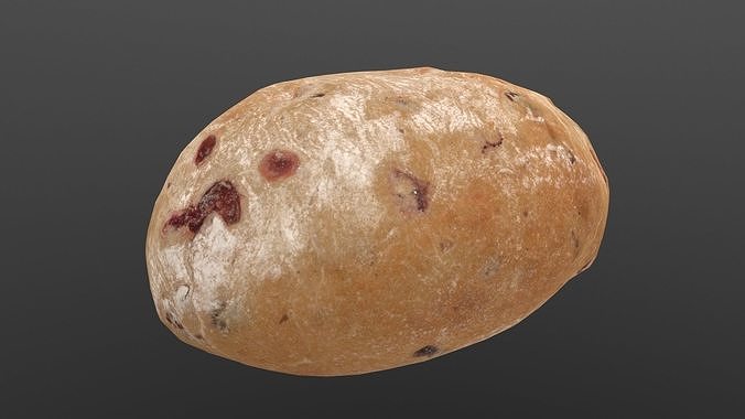 Cranberry Bread AR VR PBR  Lowpoly with game ready 3d Model Low-poly 3D model 5