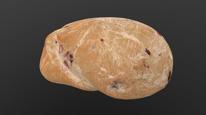 Cranberry Bread AR VR PBR  Lowpoly with game ready 3d Model Low-poly 3D model 2