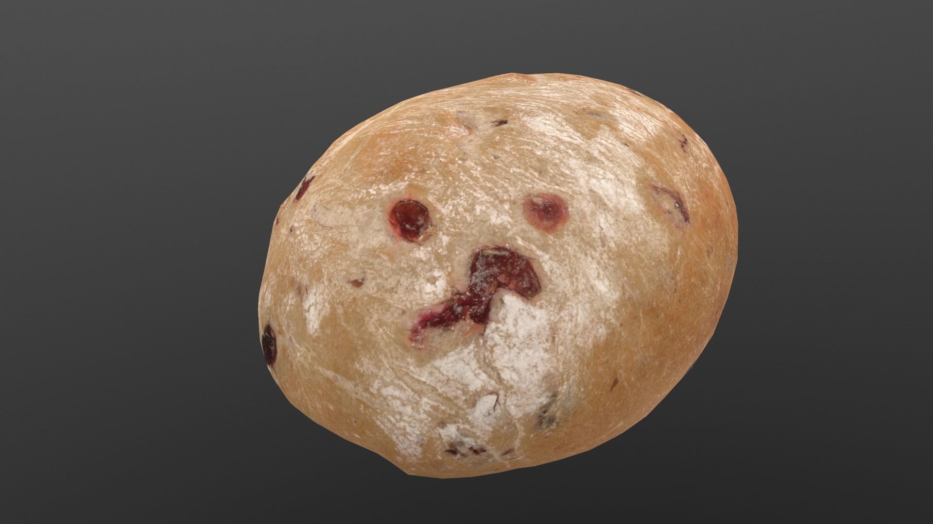 Cranberry Bread AR VR PBR Lowpoly with game ready 3d Model Low-poly 3D model_4