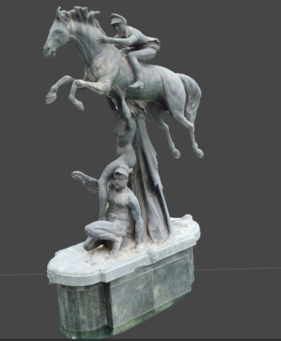 Escultura 3D Capitan  Alberto Larraguibel con su Caballo Huaso  3D print model_1