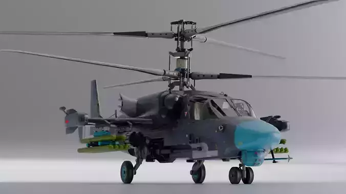 Russian Ka 52 attack helicopter  3D model