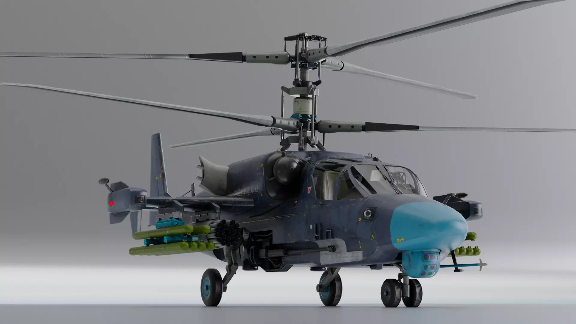 Russian Ka 52 attack helicopter 3D model_0