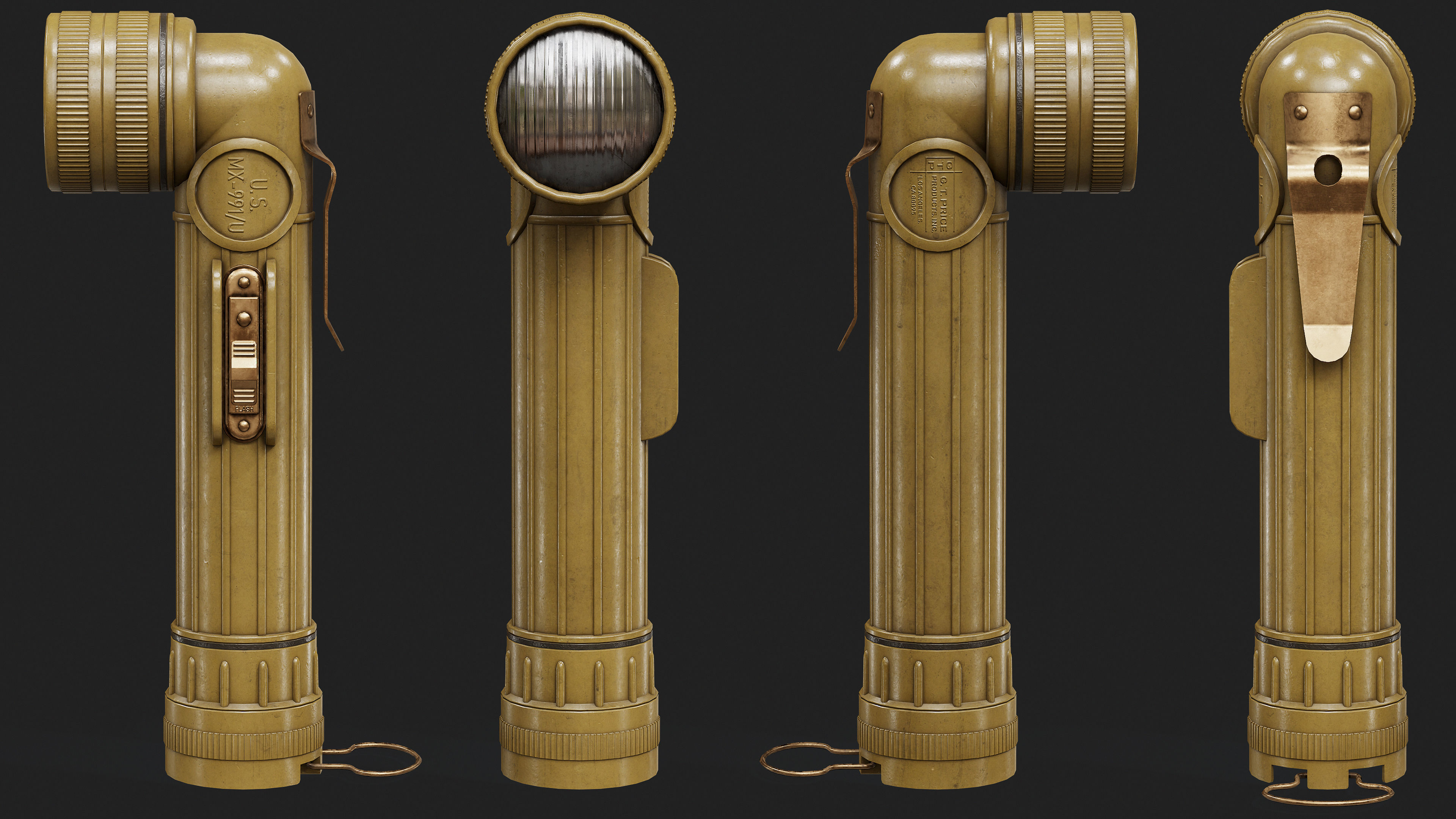 FlashLight 2 Low-poly 3D model_7