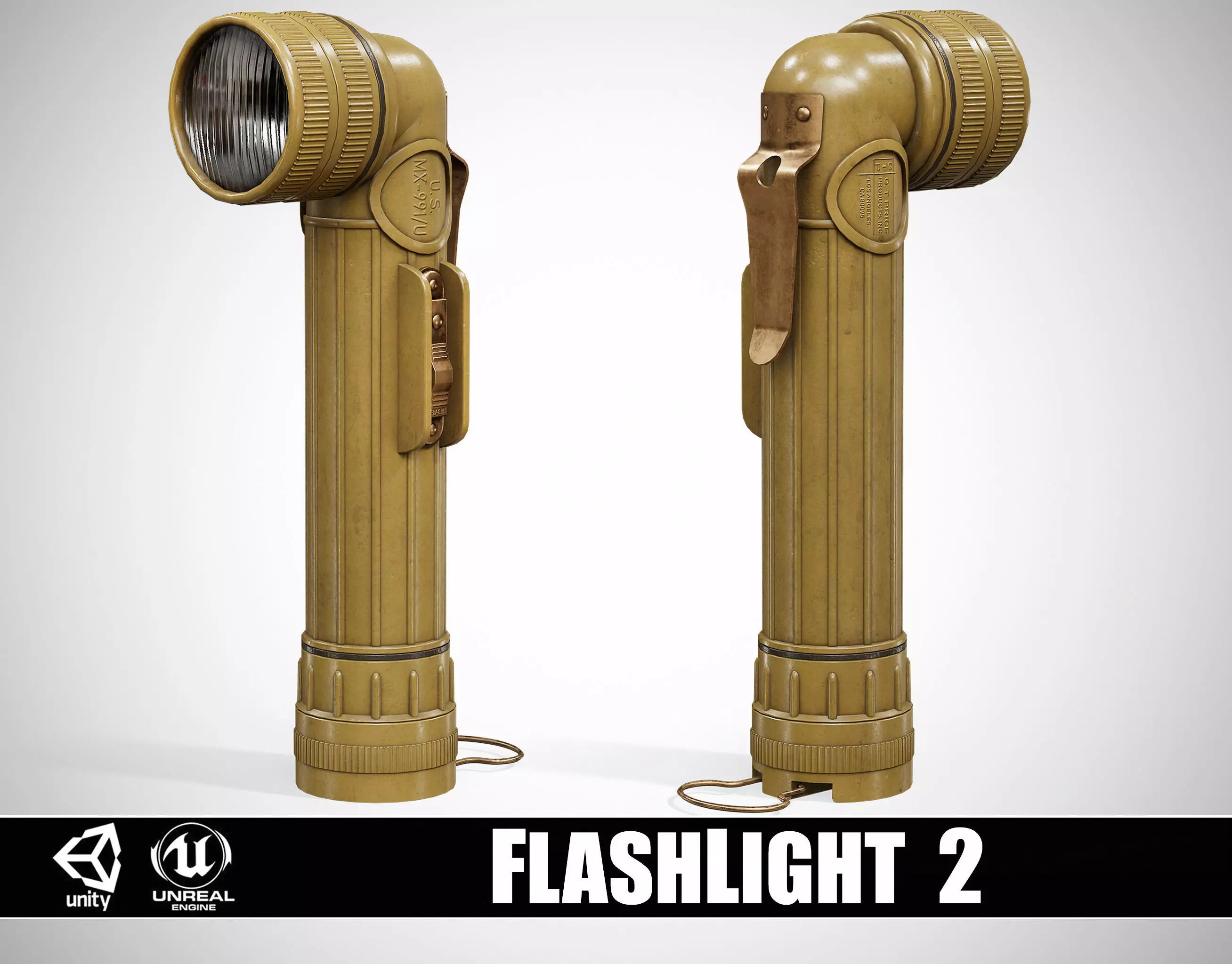 FlashLight 2 Low-poly 3D model_0