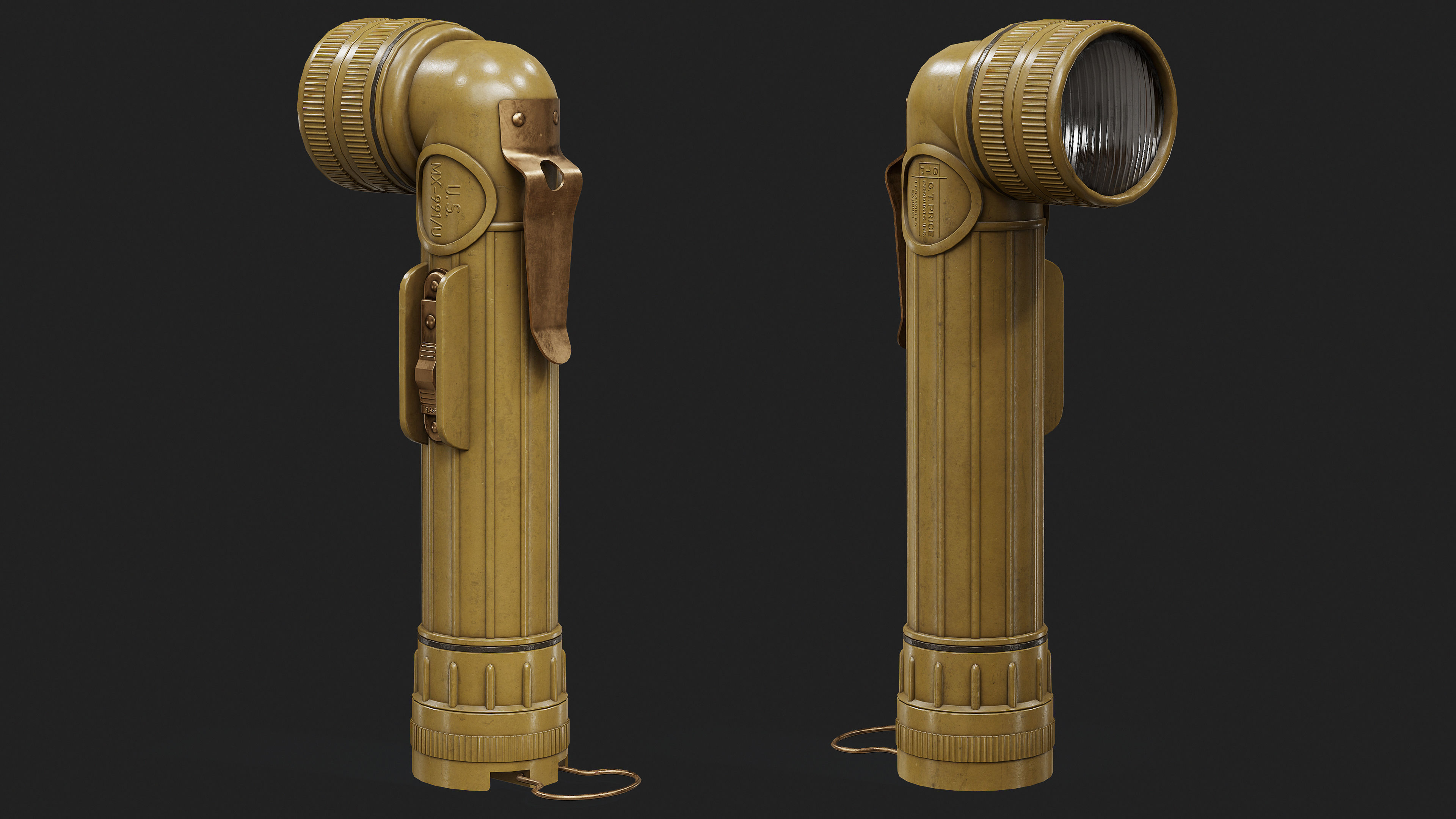 FlashLight 2 Low-poly 3D model_5