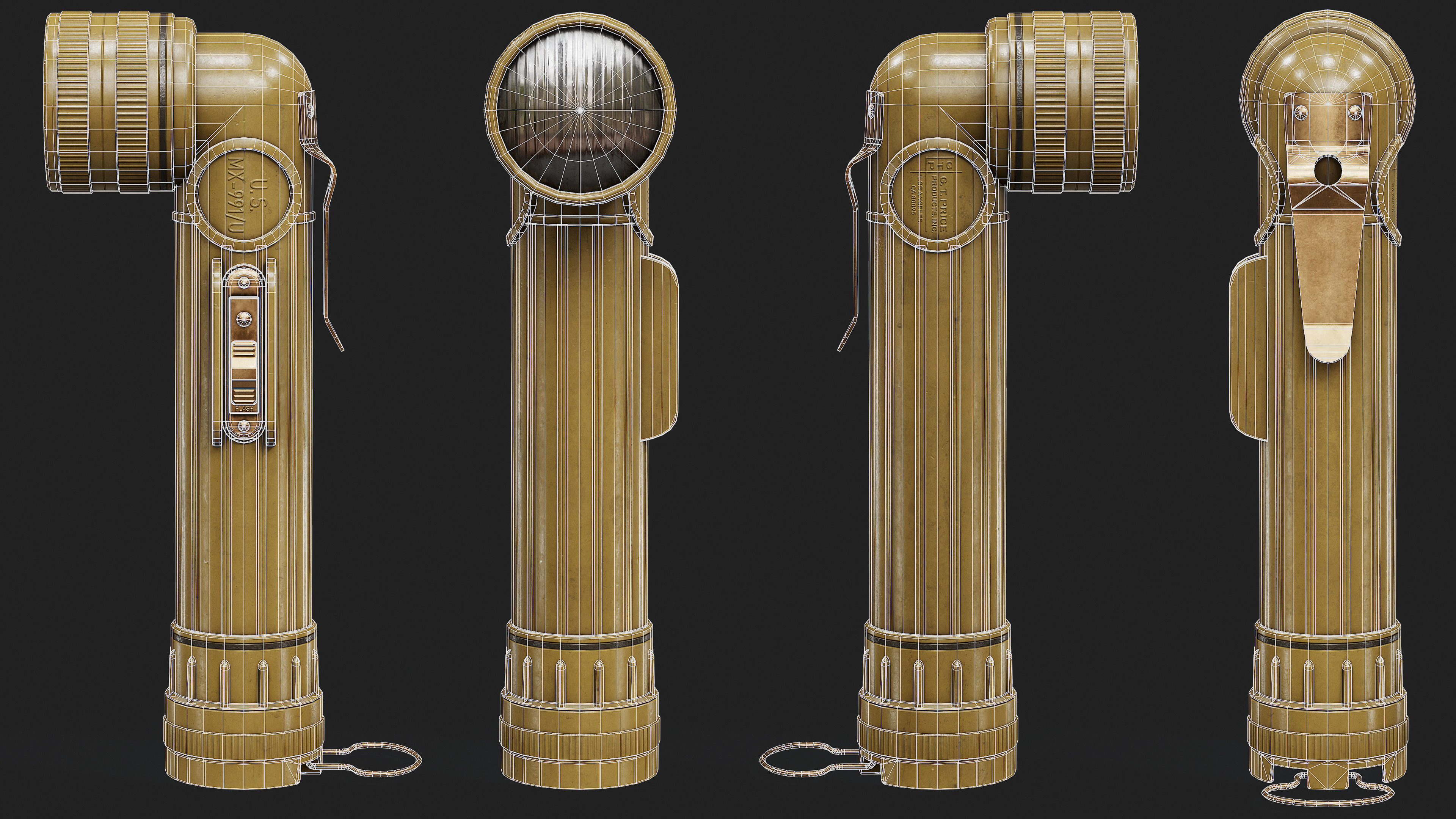 FlashLight 2 Low-poly 3D model_8