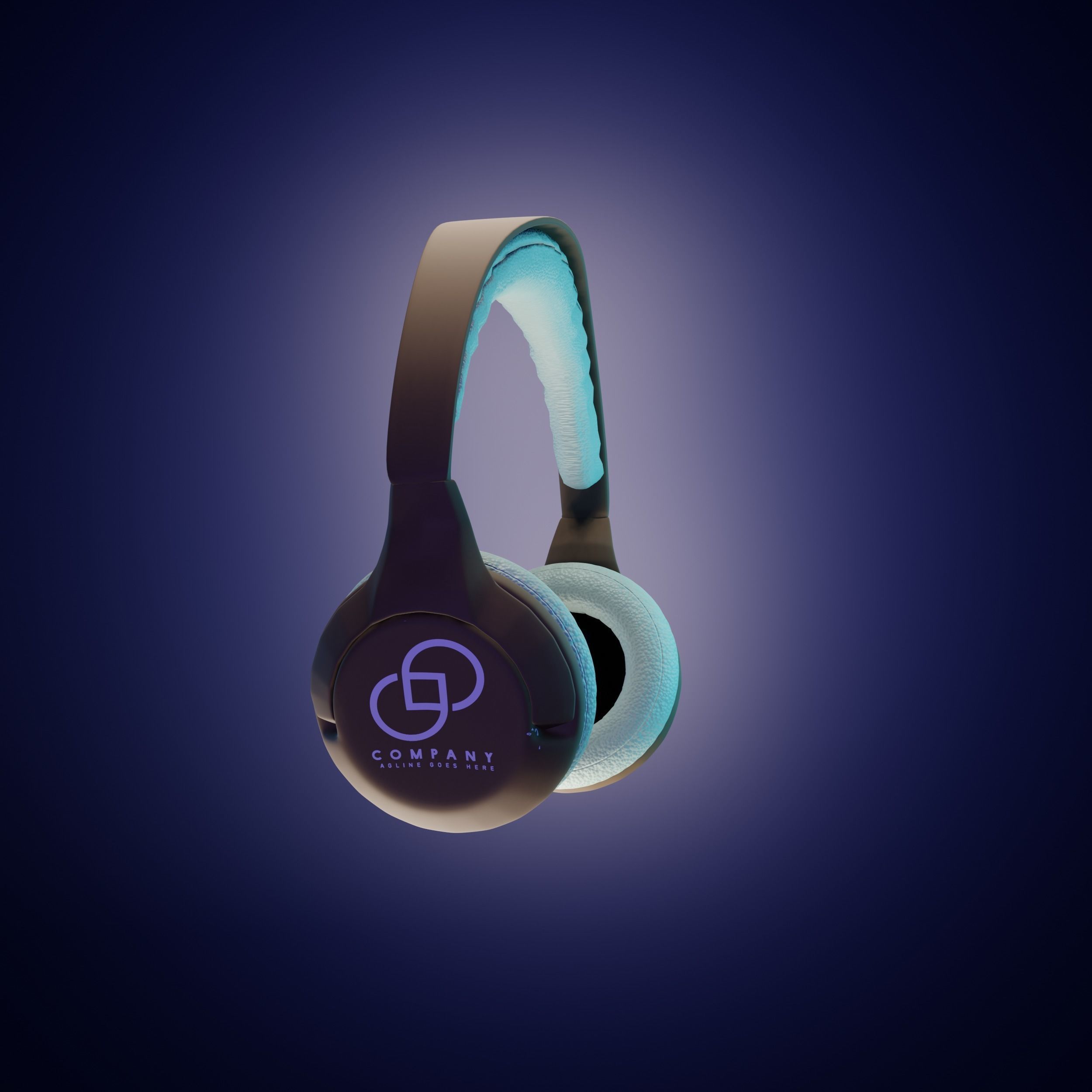 Headphones 3D model Low-poly 3D model_1