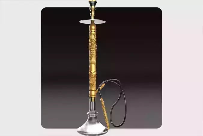 Carved hookah ornament for cnc 08 3D model