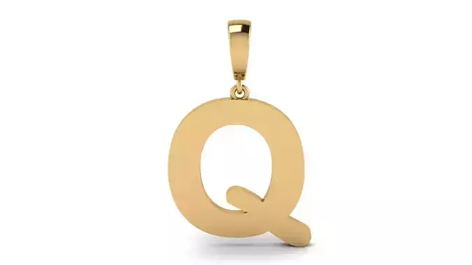 Pendant Alphabet Letter 15 mm Arial Rounded Q