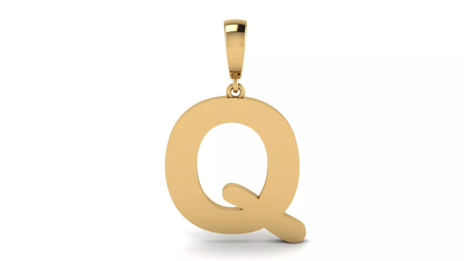 Pendant Alphabet Letter 15 mm Arial Rounded Q 3D print model