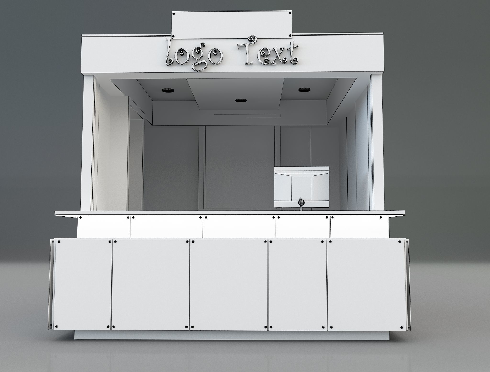 Booth Exhibition Stand a129 3D model_7