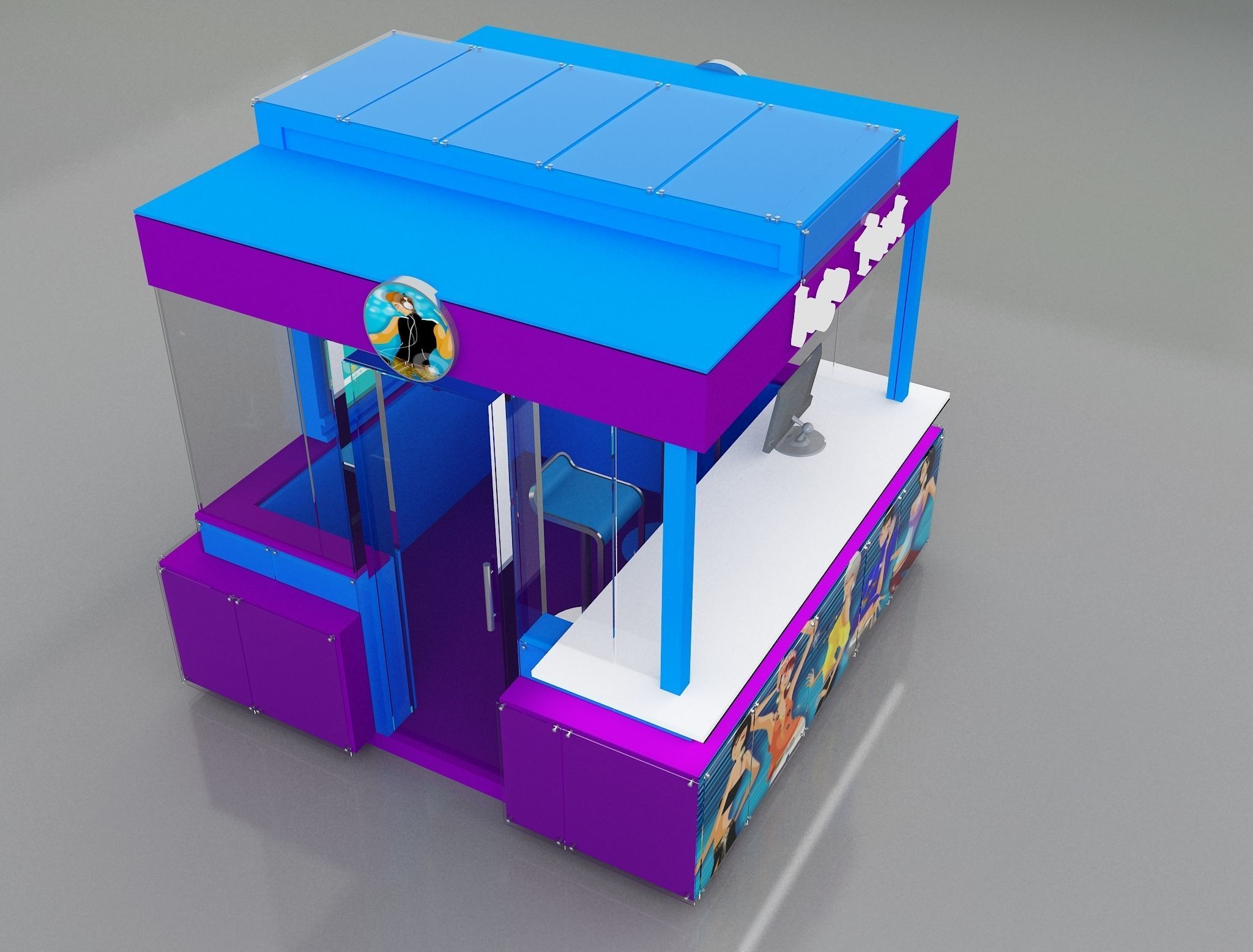 Booth Exhibition Stand a129 3D model_10