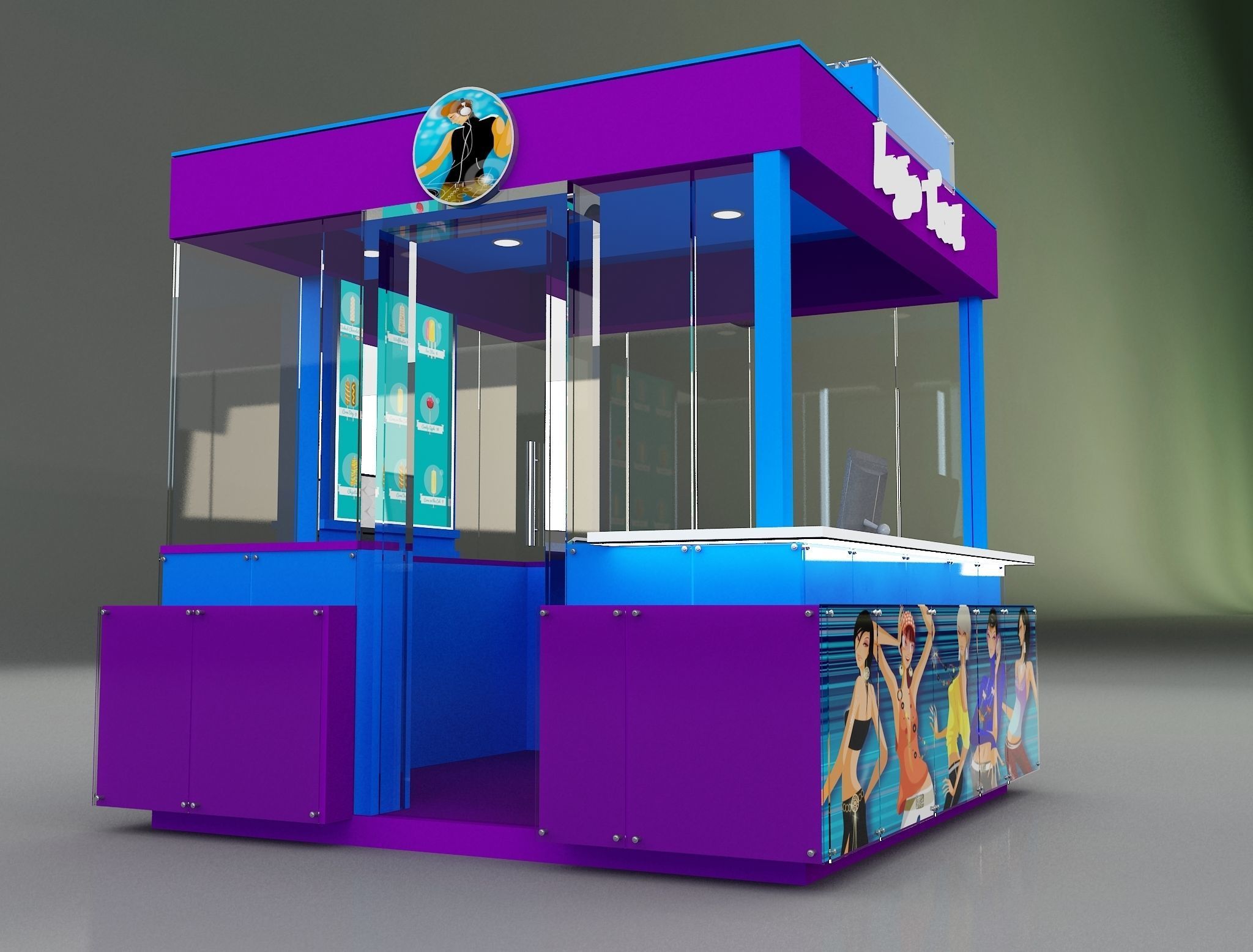 Booth Exhibition Stand a129 3D model_2