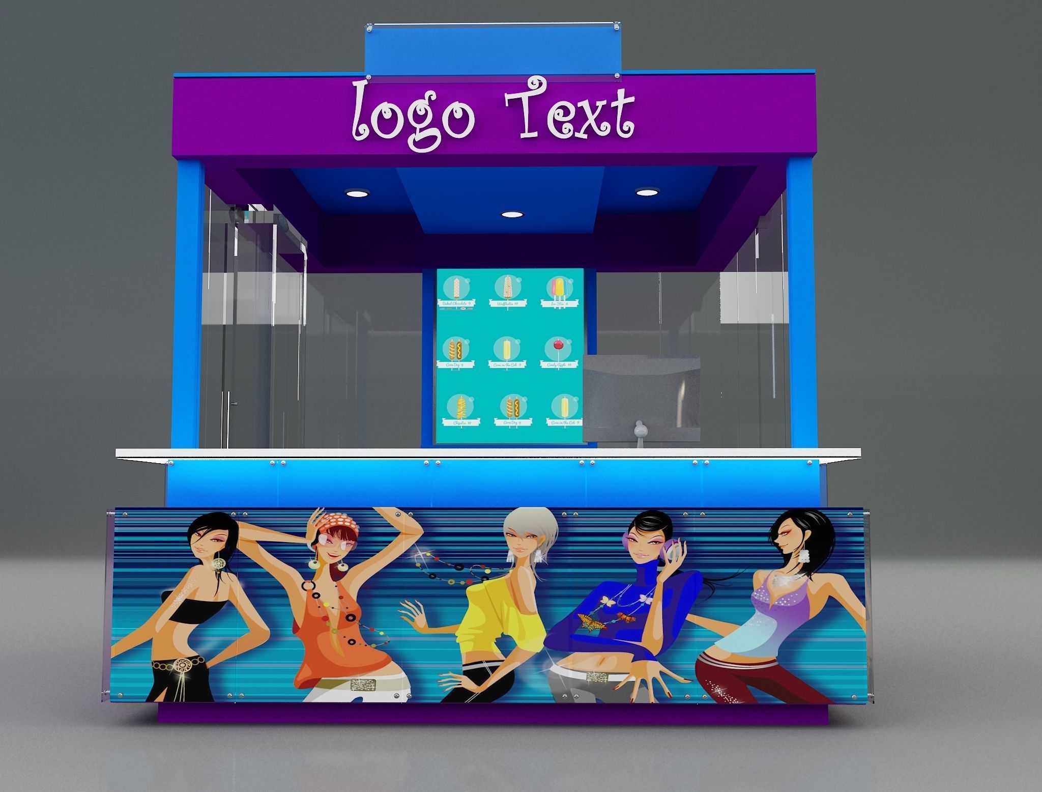 Booth Exhibition Stand a129 3D model_6