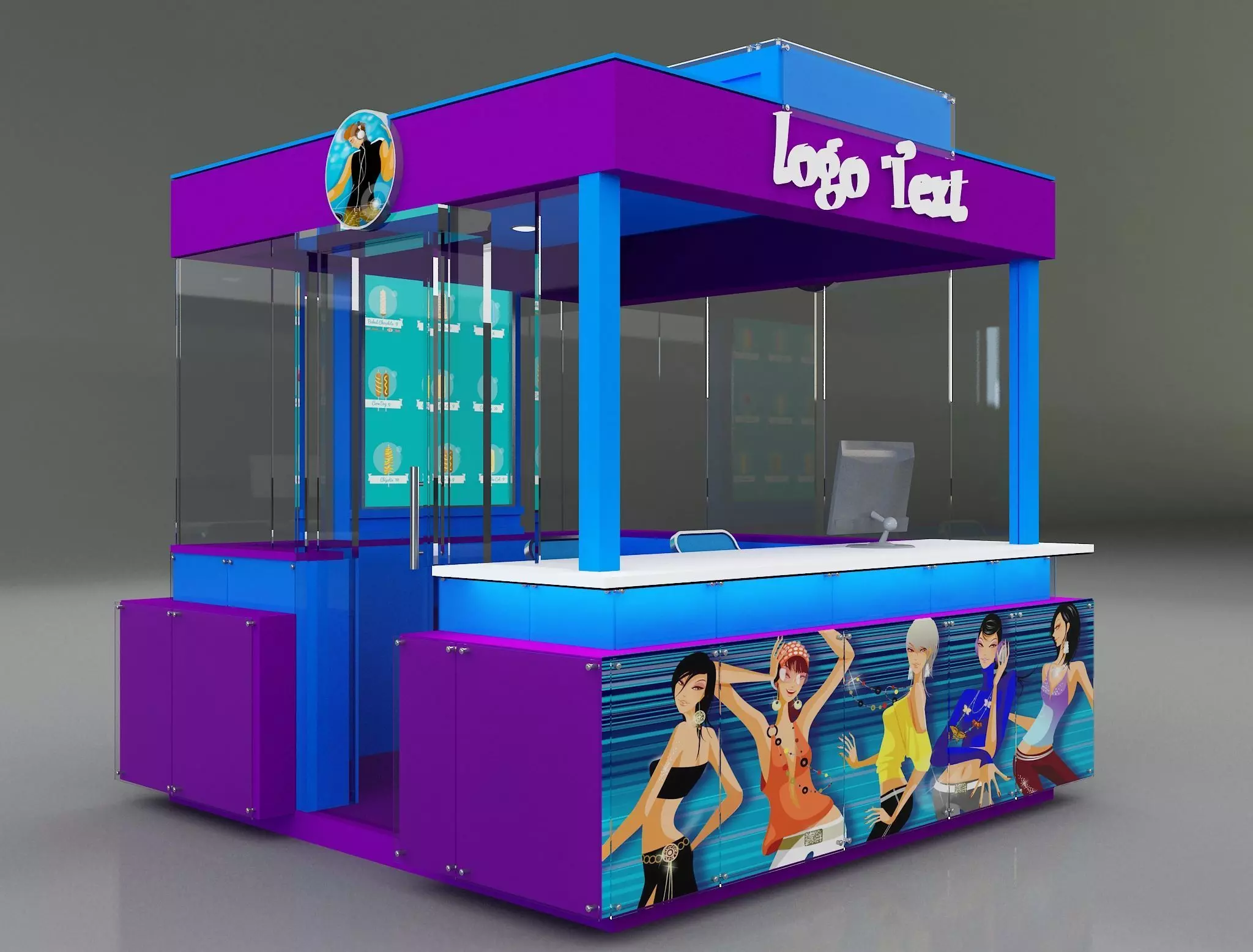 Booth Exhibition Stand a129 3D model_0