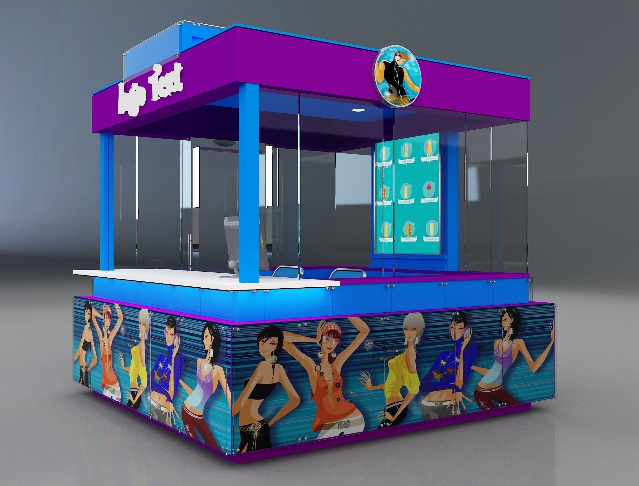 Booth Exhibition Stand a129 3D model_4