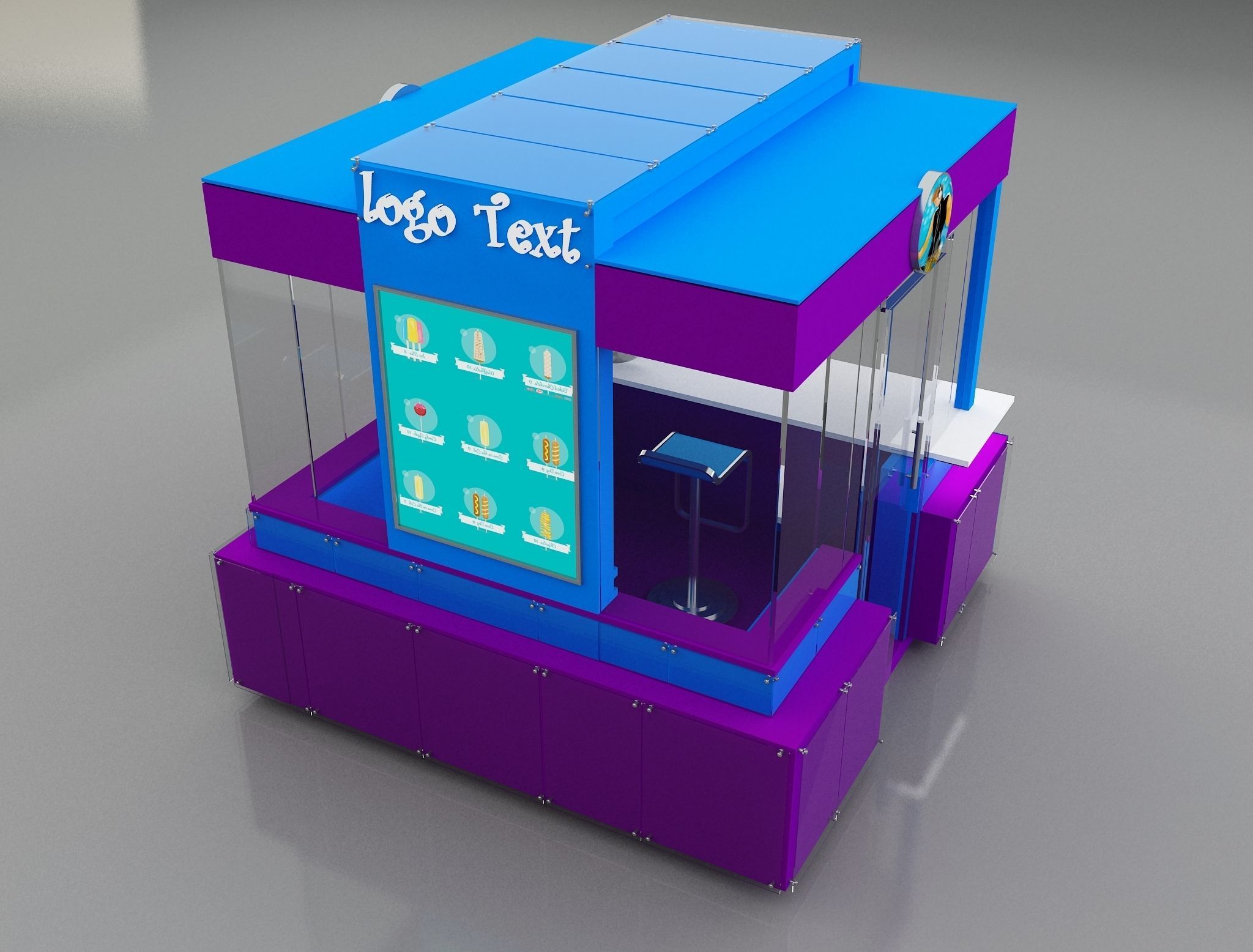Booth Exhibition Stand a129 3D model_8