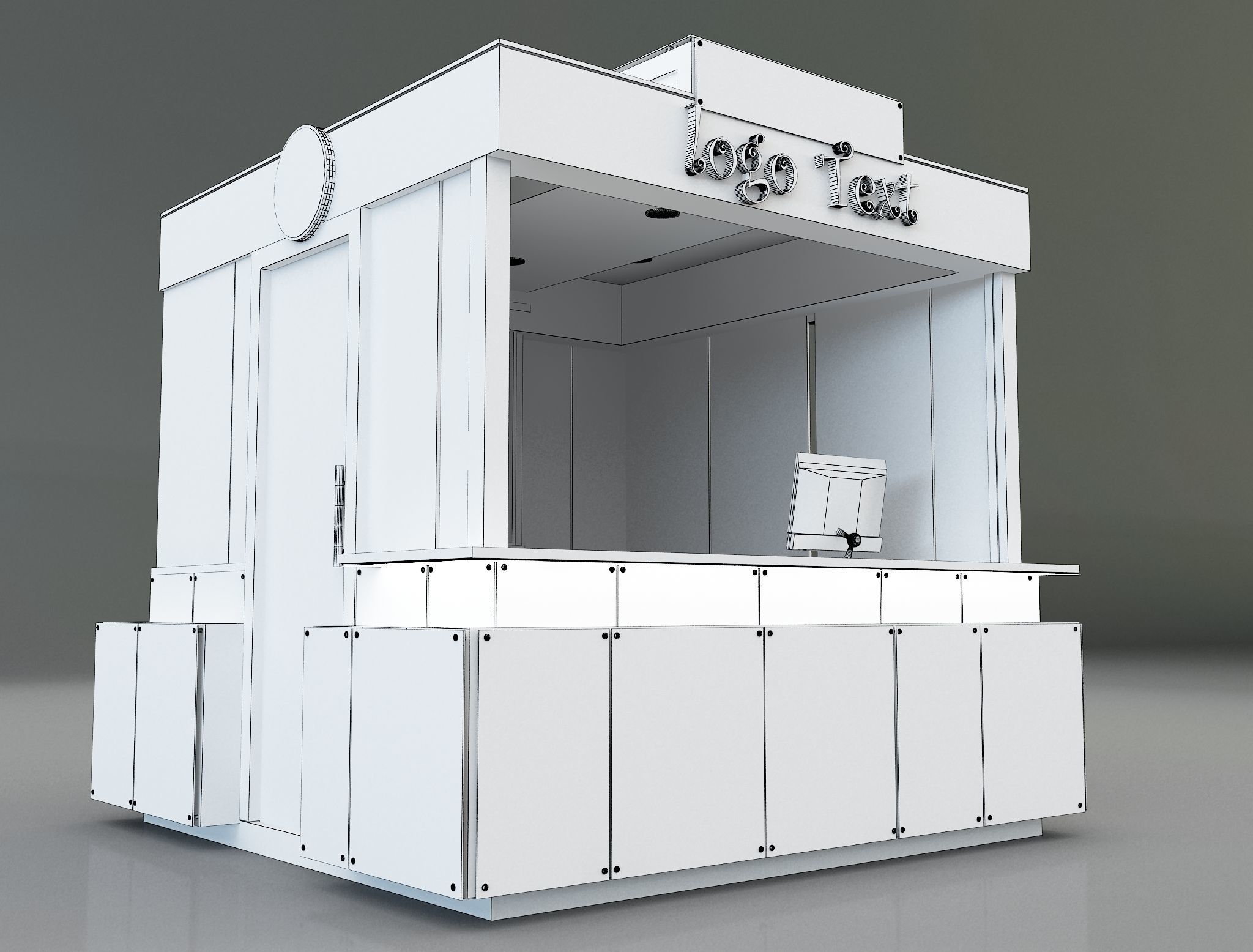 Booth Exhibition Stand a129 3D model_15