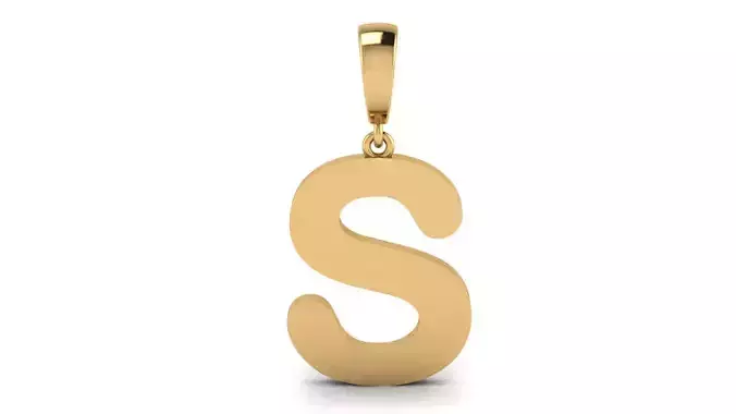 Pendant Alphabet Letter 15 mm Arial Rounded S