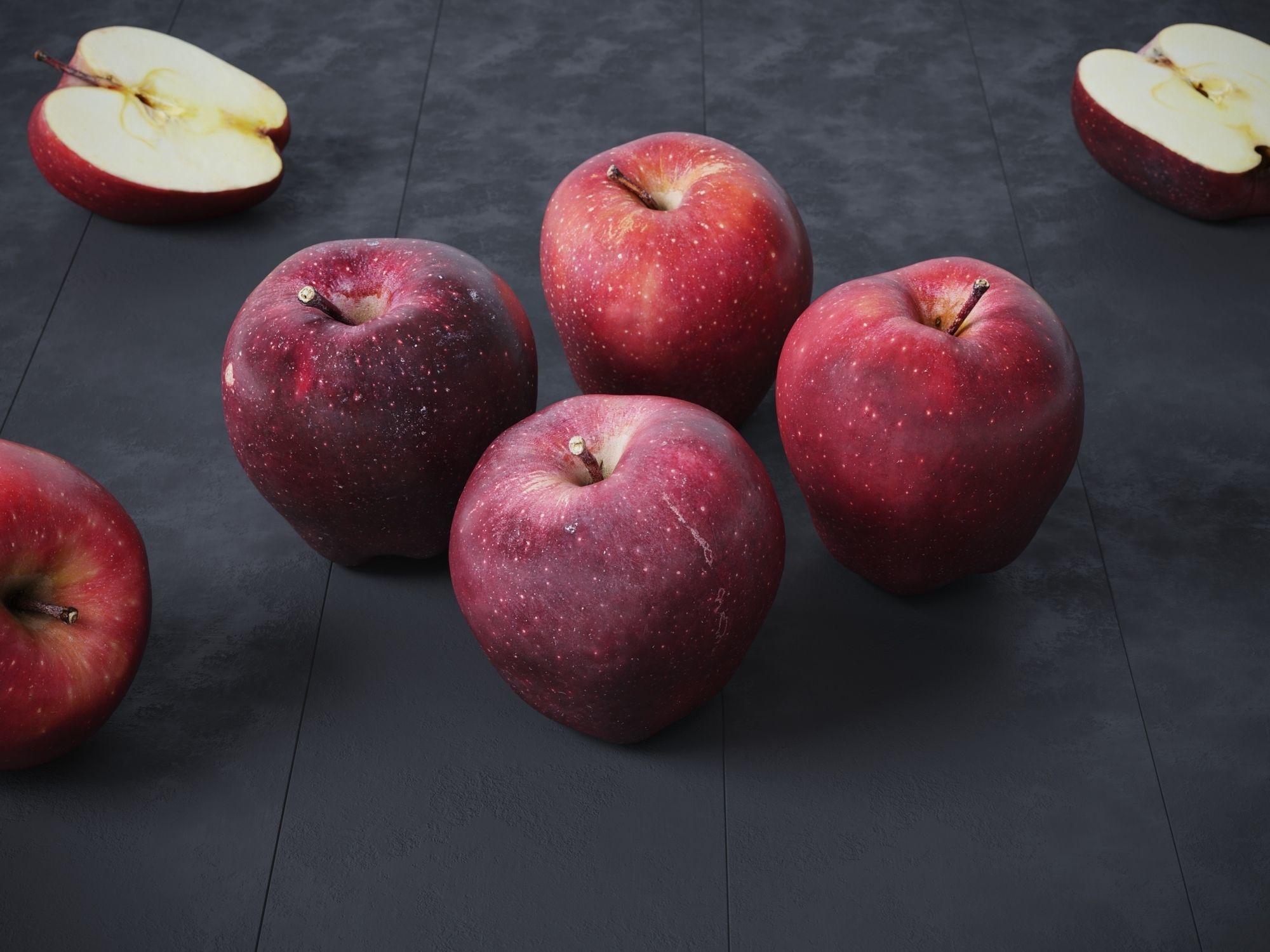 Apples red delicious  3D model_2