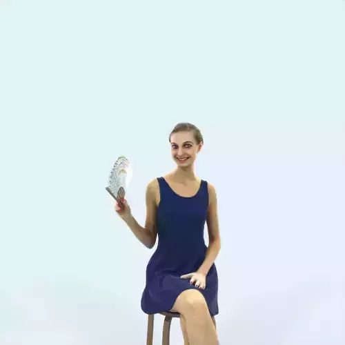 Aspiration 01G Fan Sitting Casual Woman