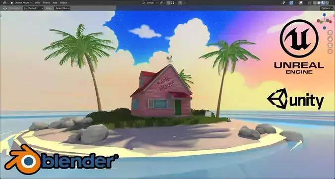 Kame House 3D model