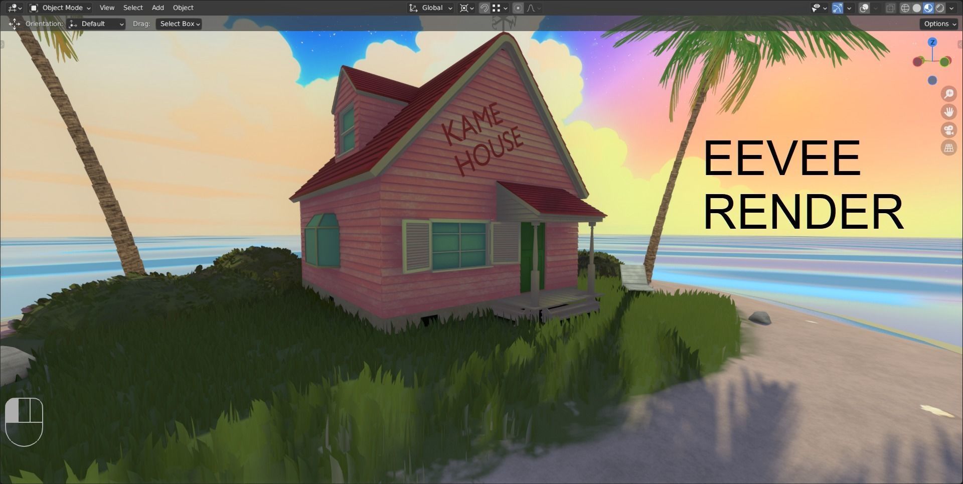 Kame House 3D model_2