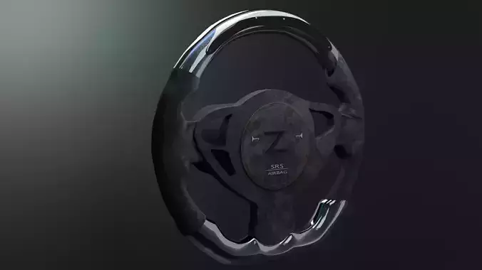 3d model of nissan car steering Low-poly 3D model
