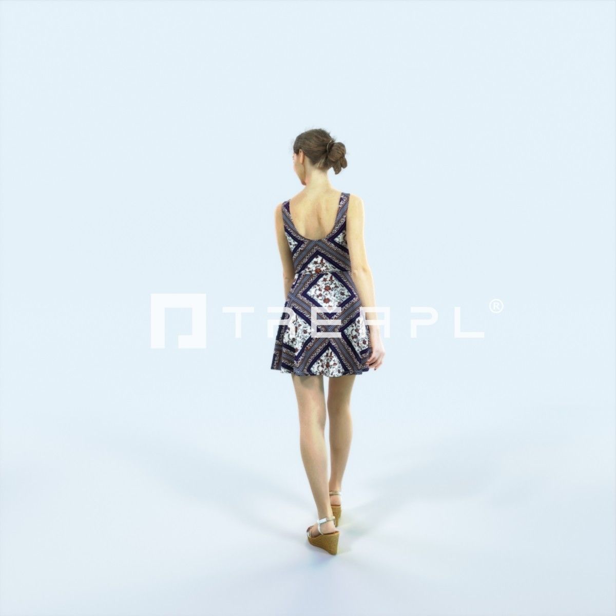 Aspiration 11A walking Casual Woman Low-poly 3D model_7