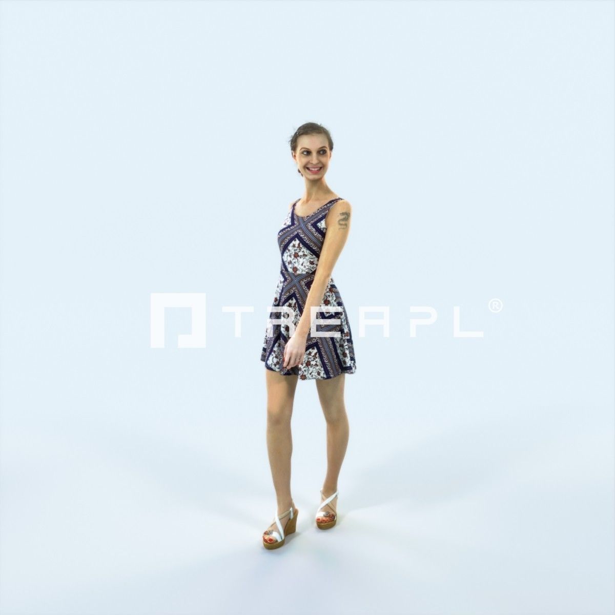 Aspiration 11A walking Casual Woman Low-poly 3D model_1