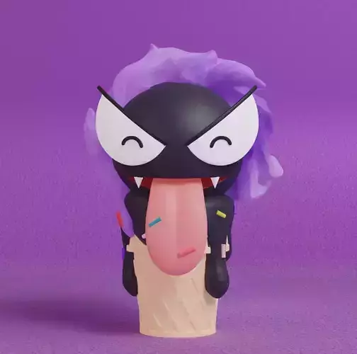 Pokemon - Ice Cream Gastly 3D print model