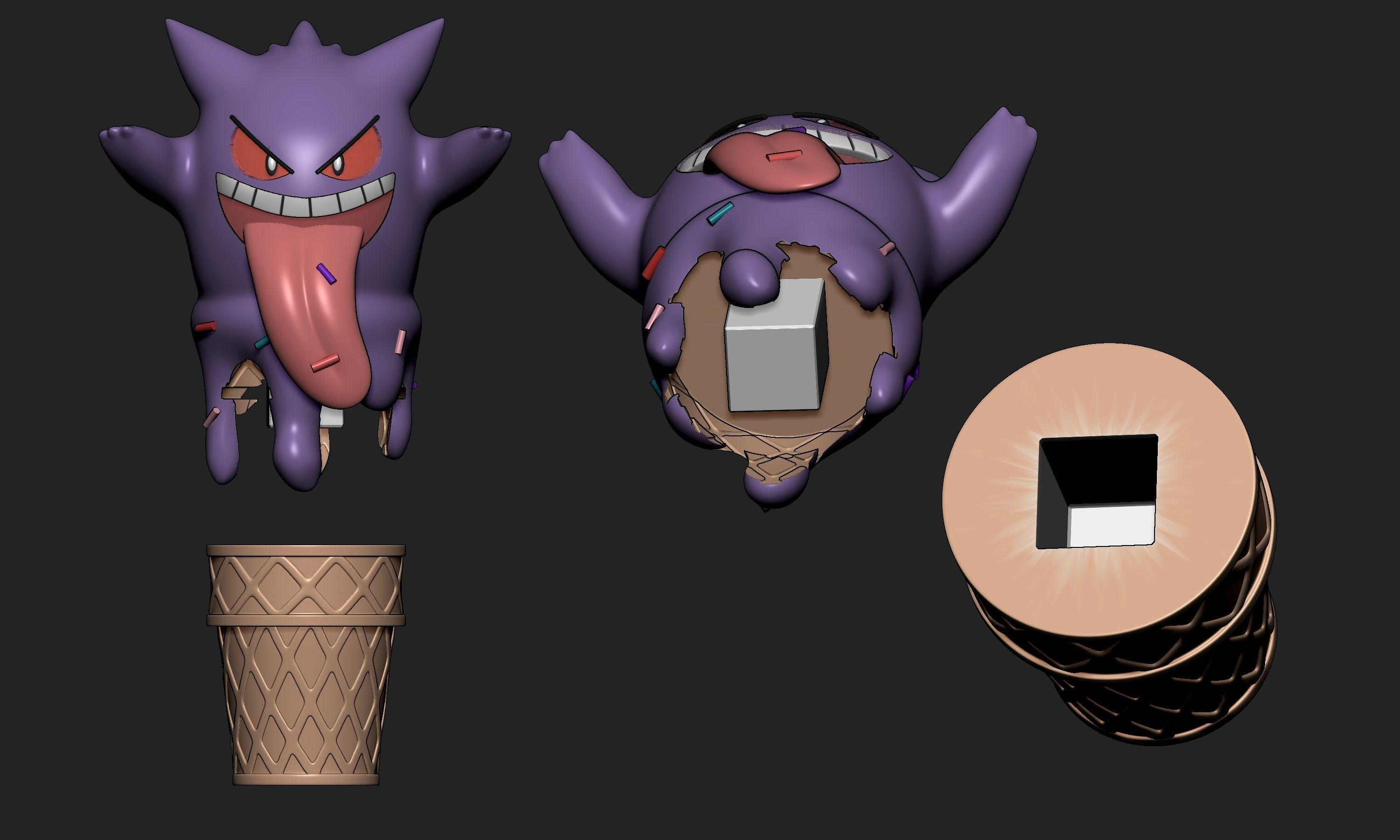 Pokemon - Ice Cream Gengar 3D print model_9