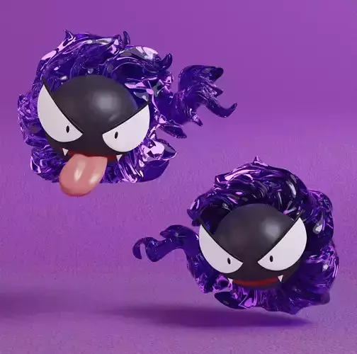 Pokemon - Gastly with 2 poses 3D print model