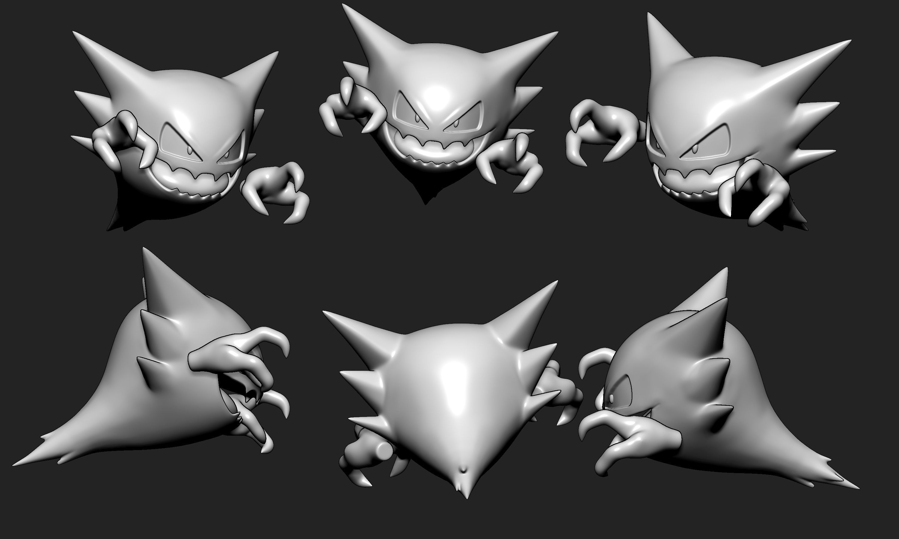 Pokemon - Haunter with 2 poses  3D print model_9