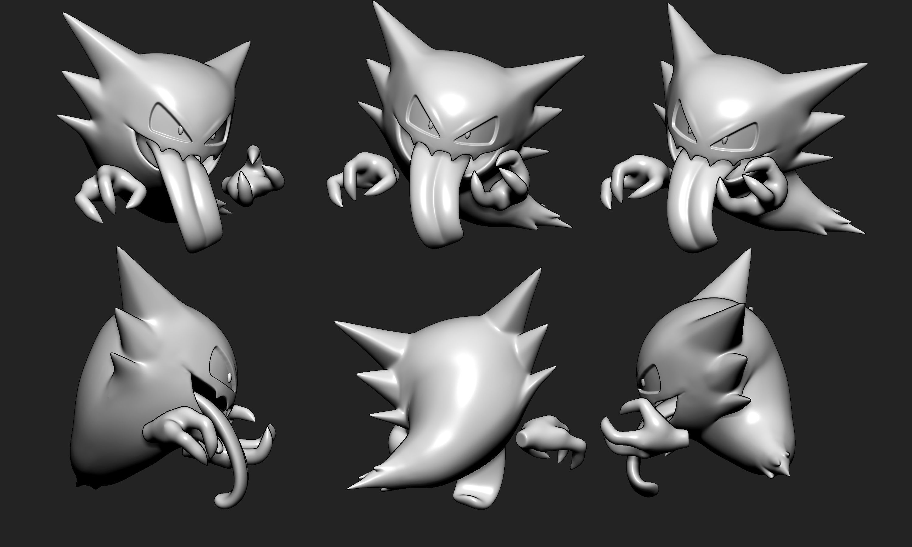 Pokemon - Haunter with 2 poses  3D print model_4