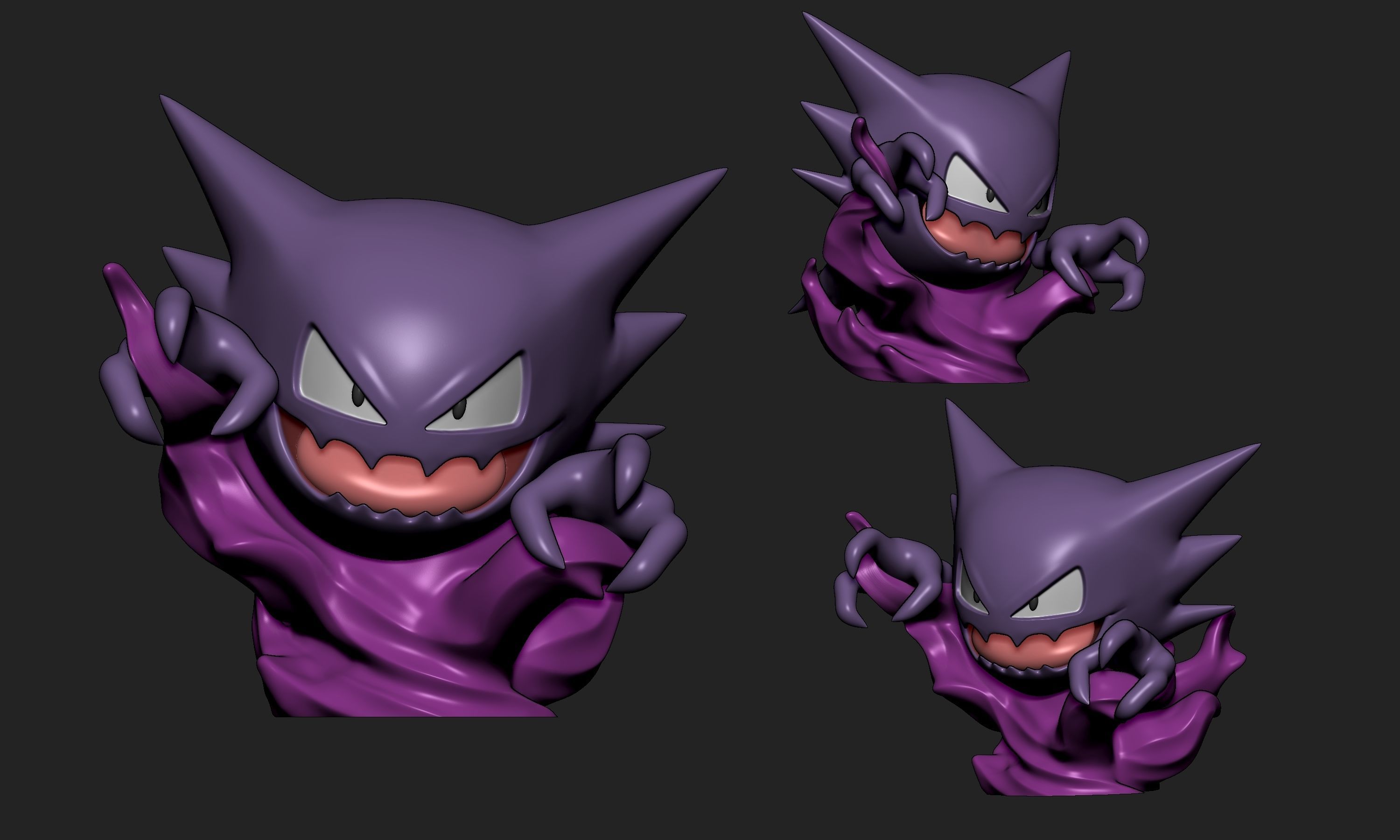 Pokemon - Haunter with 2 poses  3D print model_10