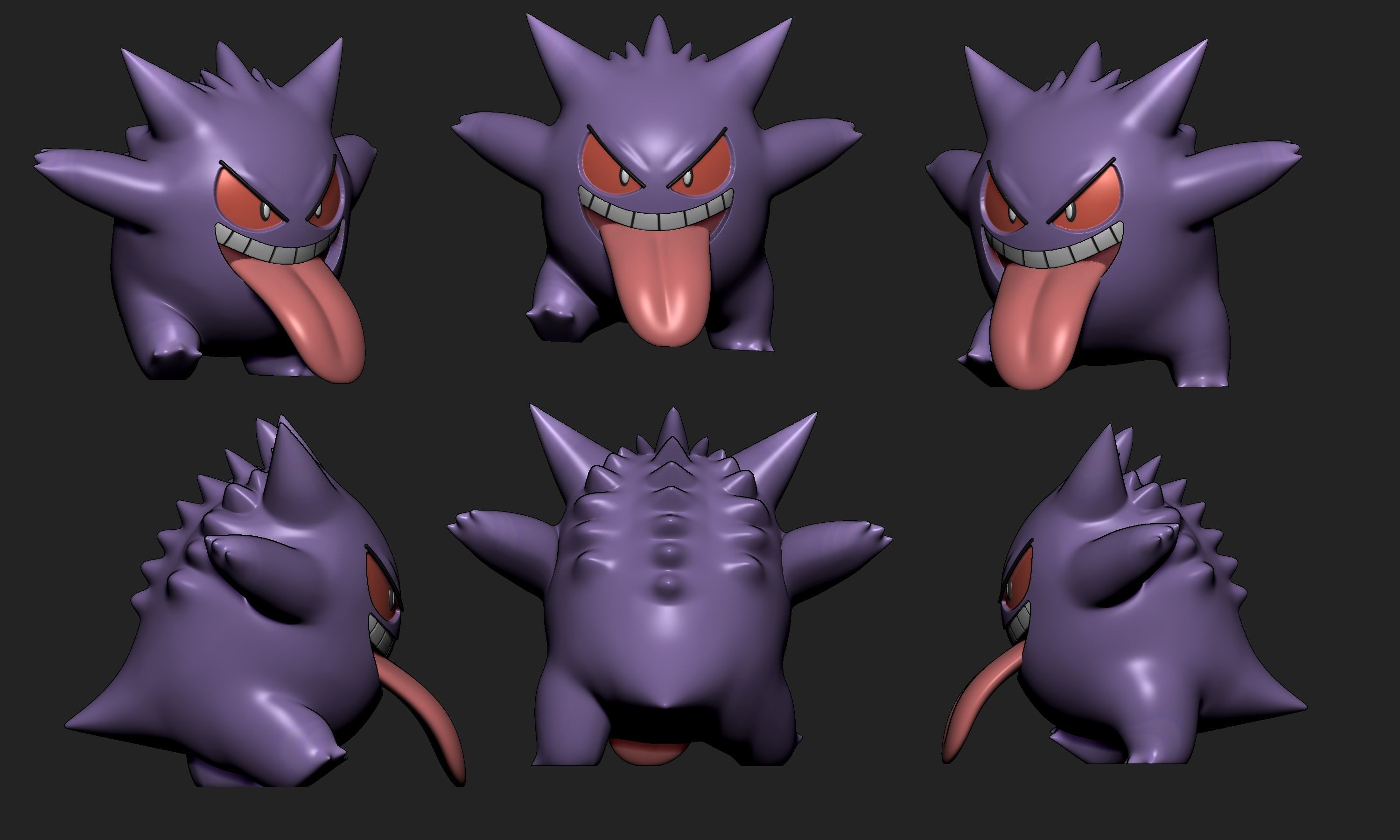 Pokemon - Gengar with 2 poses 3D print model_6