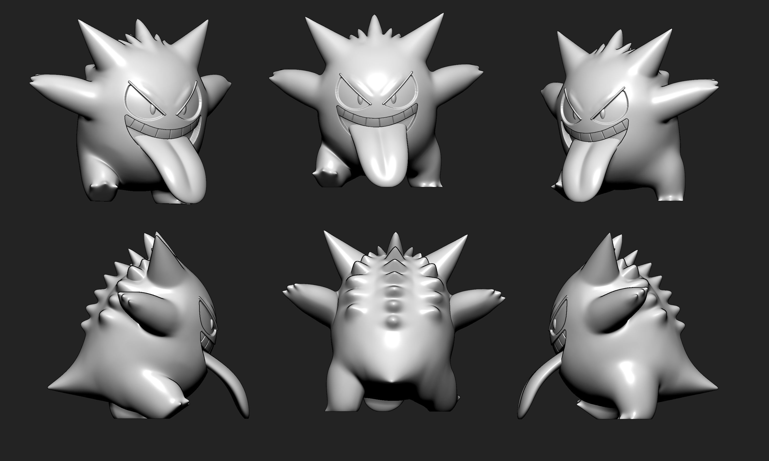 Pokemon - Gengar with 2 poses 3D print model_8