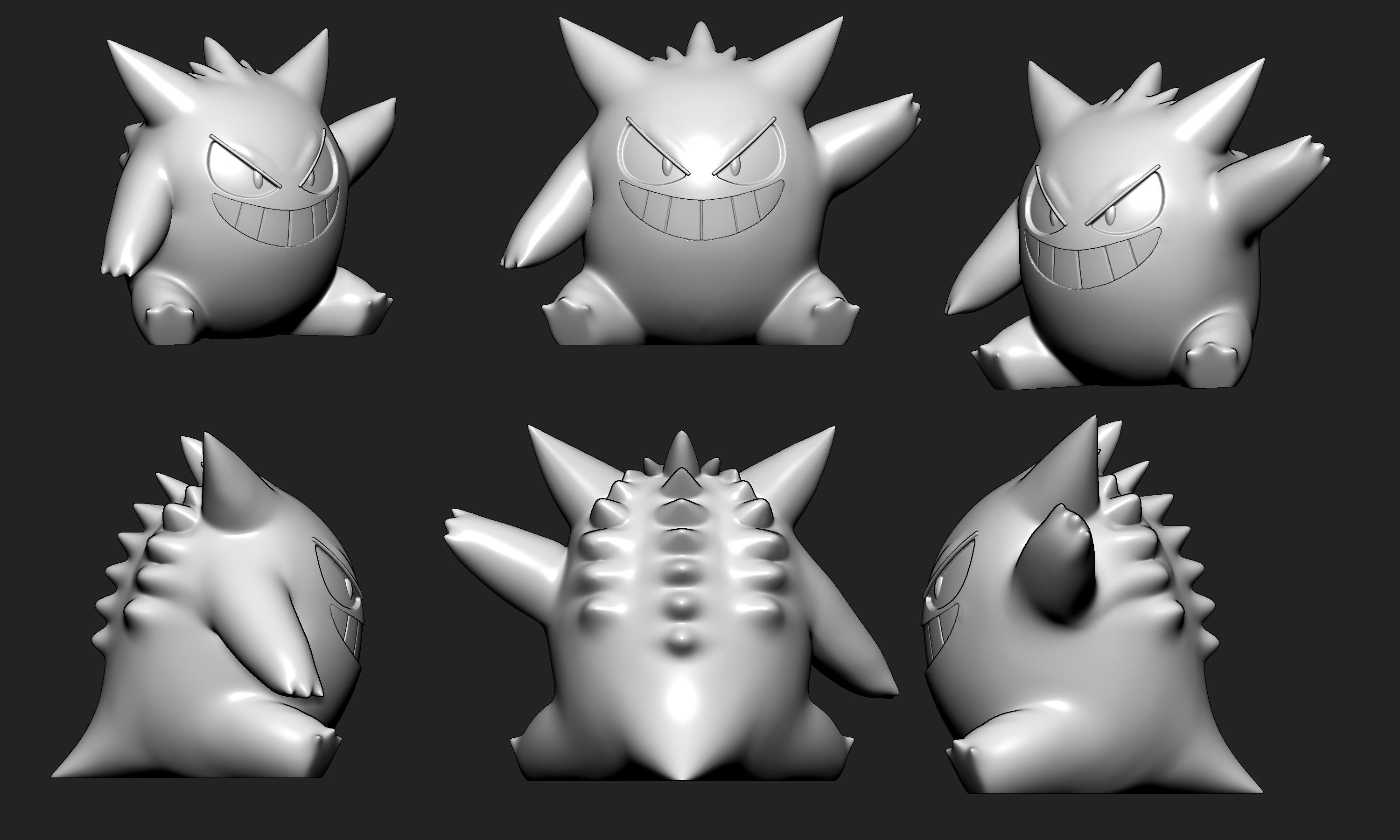 Pokemon - Gengar with 2 poses 3D print model_4