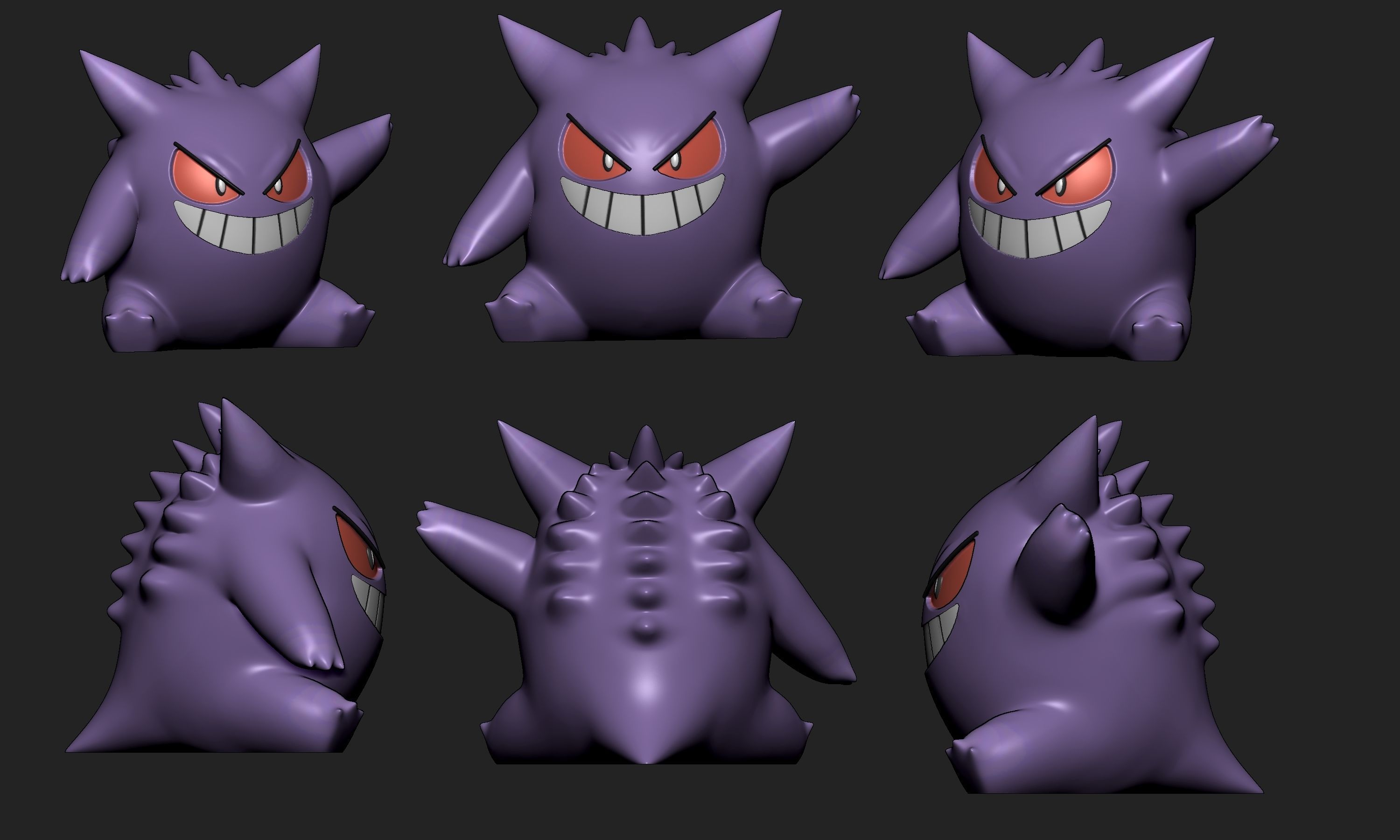 Pokemon - Gengar with 2 poses 3D print model_2