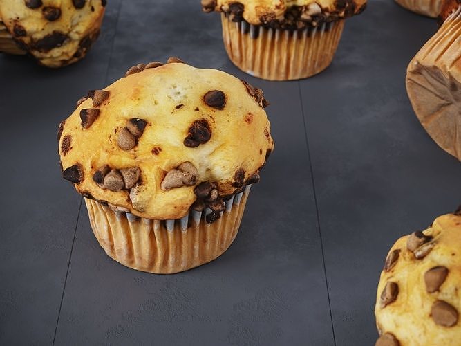 Chocolate Chip Muffins  3D model 4