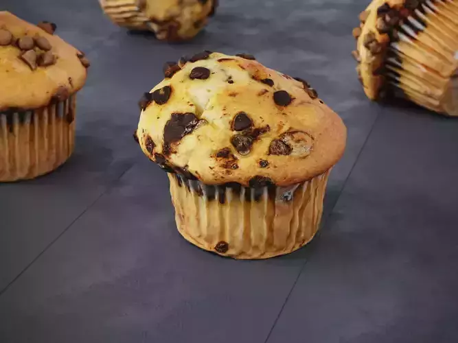Chocolate Chip Muffins  3D model