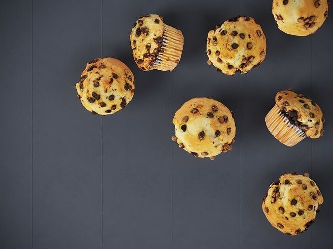 Chocolate Chip Muffins  3D model 5
