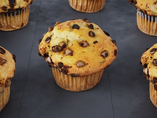 Chocolate Chip Muffins  3D model 3