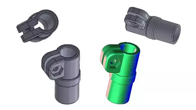 Coupling for pipes of 13 and 15 mm diameter one sliding pipe 