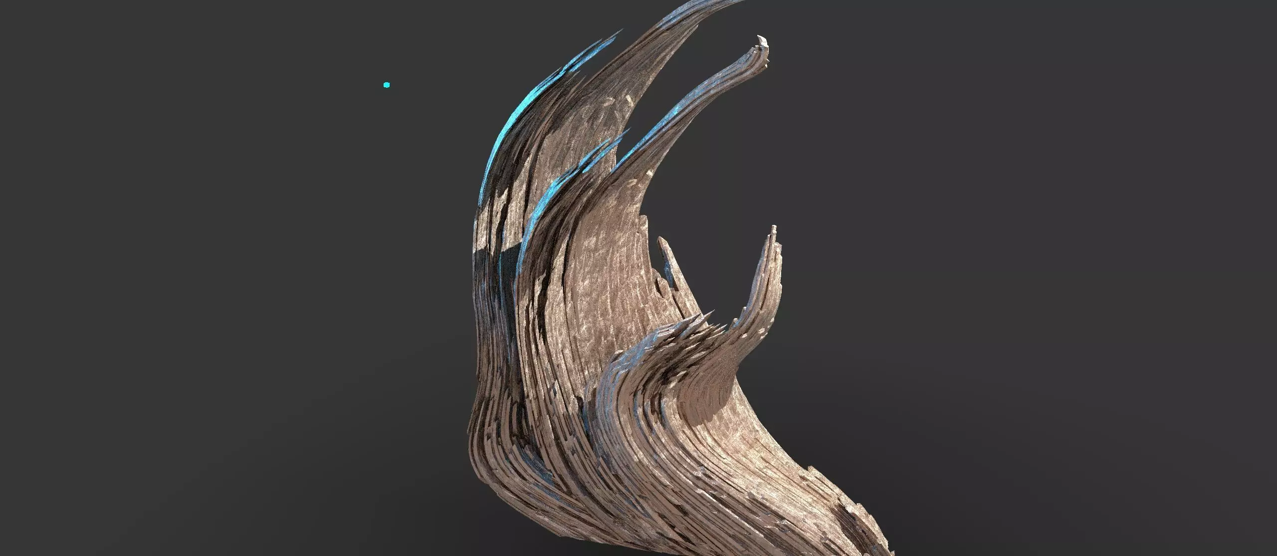 Dark Obsidian cliff  3D model_0